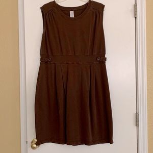 Avon Signature Collection Brown Sleeveless Dress w/Side Button Detail 1X